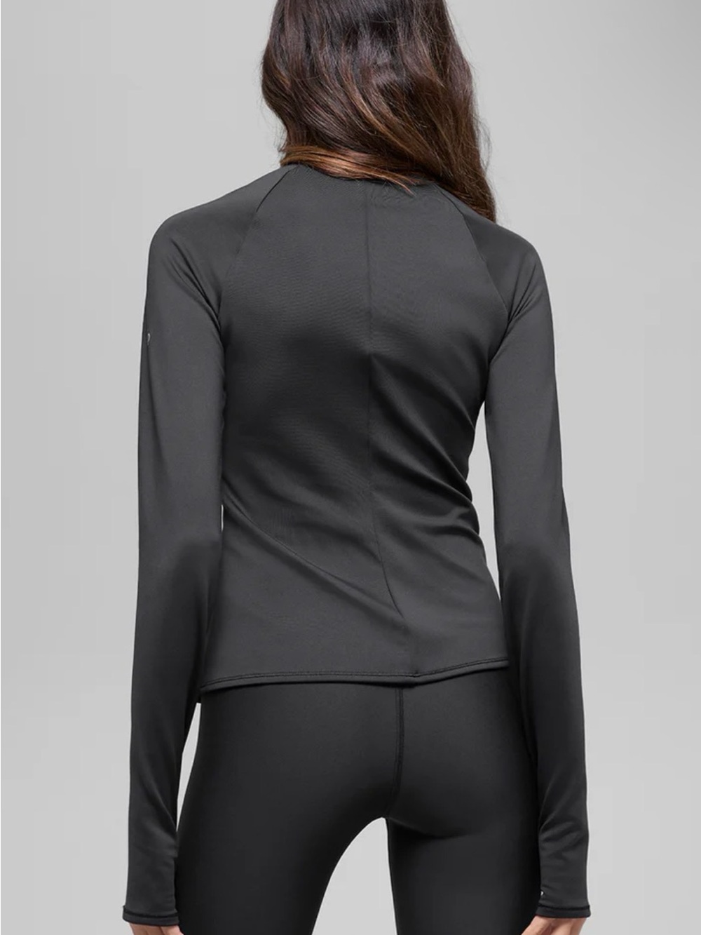 NWT ALO Airlift Winter Warm 1/4 Zip Long Sleeve Black Active Top - Picture 3 of 10